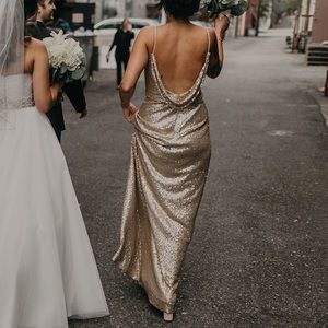 Gold Sequin Bridesmaid Dress